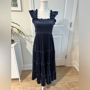 Crown and Ivy velvet blue midi dress size medium